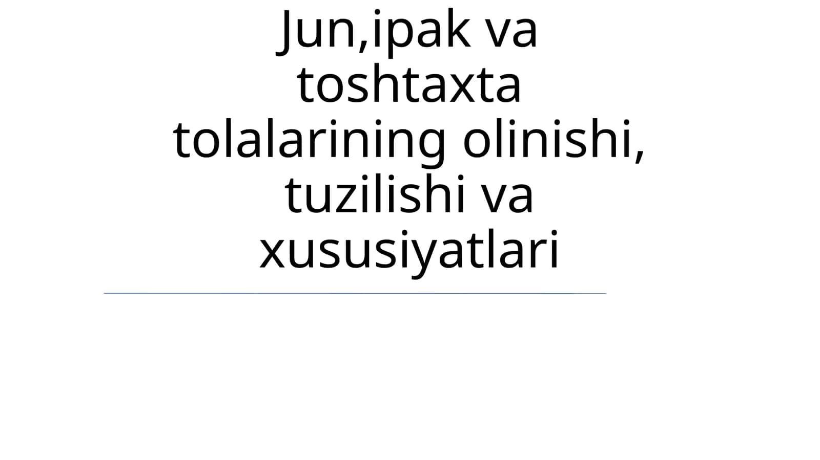 Jun,ipak va toshtaxta tolalarining olinishi, tuzilishi va xususiyatlari 1