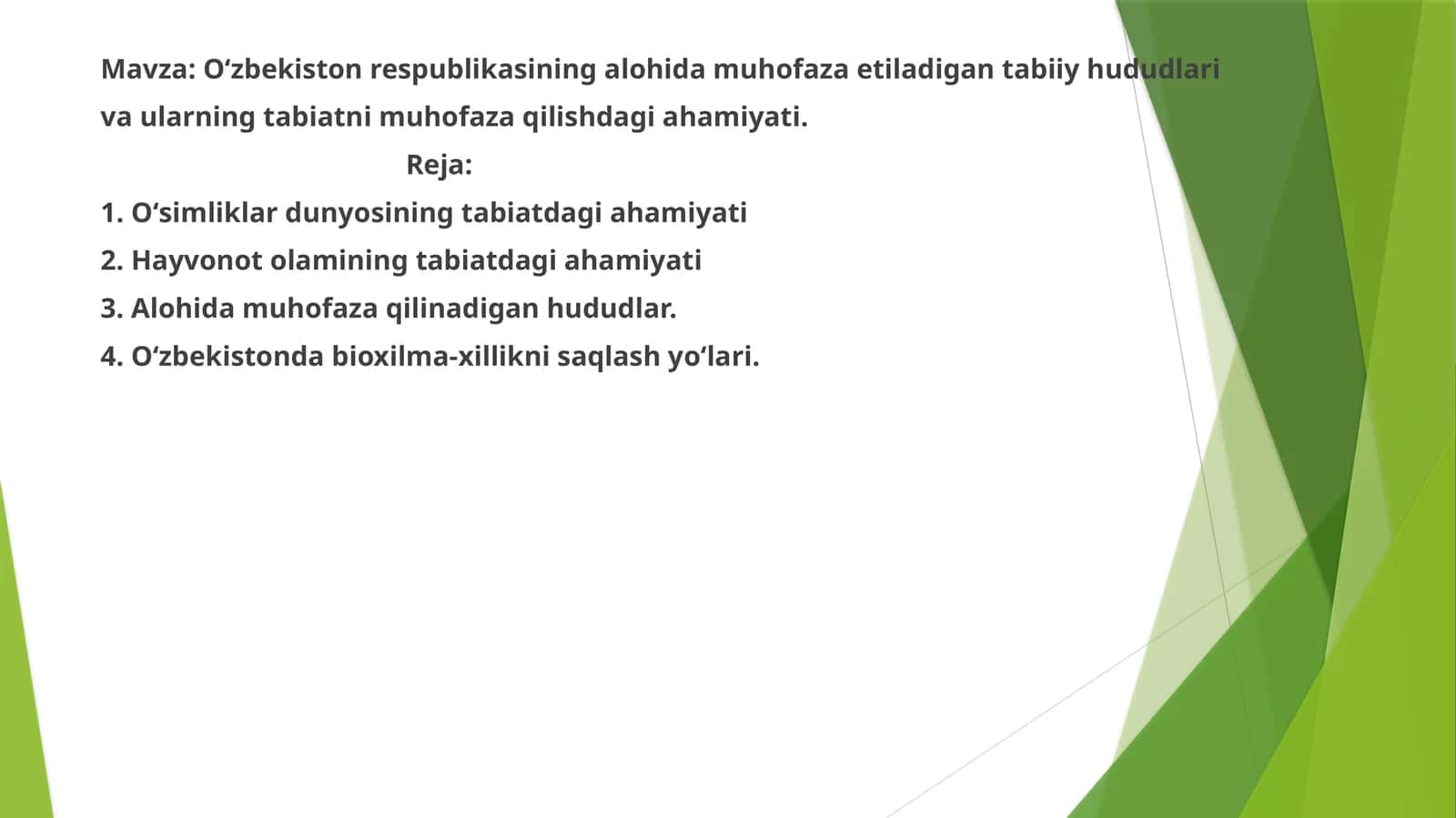 O‘zbekiston Respublikasining Alohida Muhofaza Etiladigan Tabiiy Hududlari 1