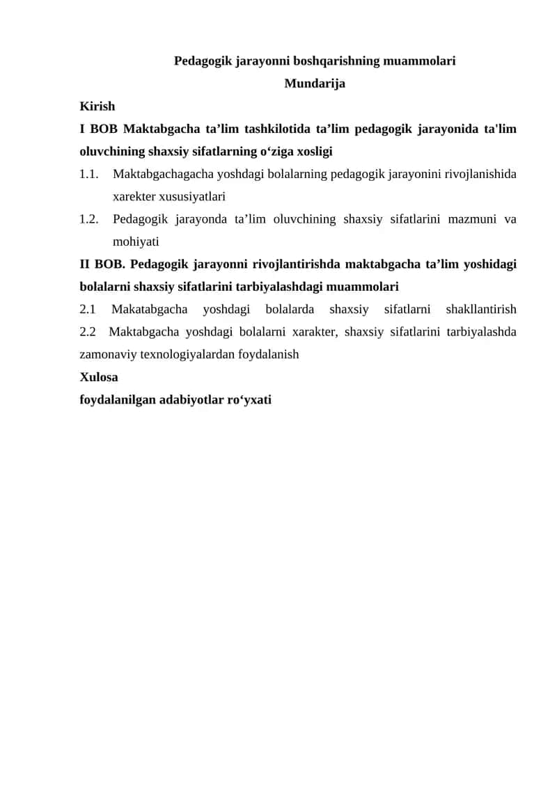 Pedagogik jarayonni boshqarishning muammolari 1