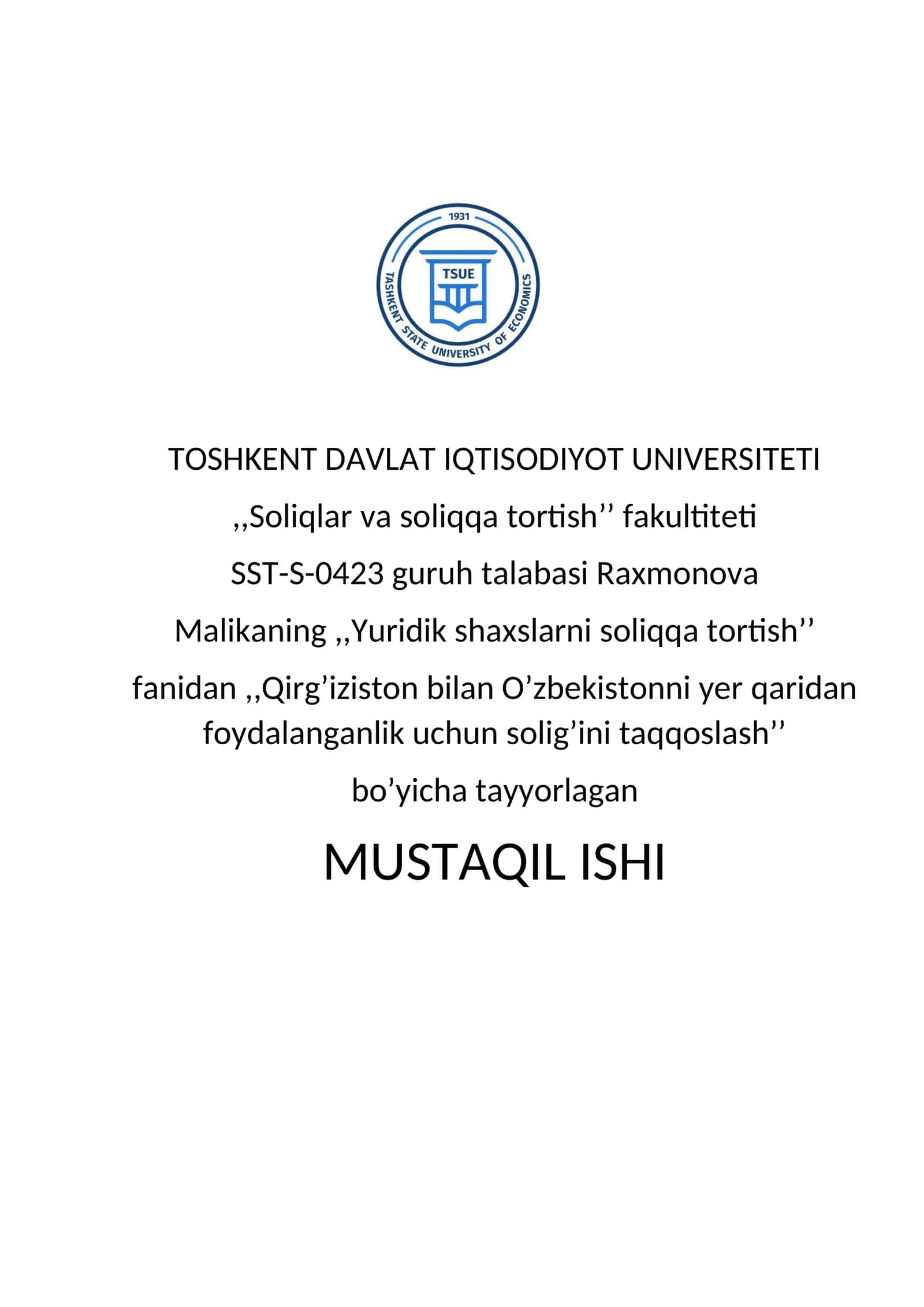 Yuriduk shaxslarni soliqqa tortish 1