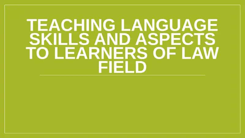 Legal Language Skills for Law Professionals 1