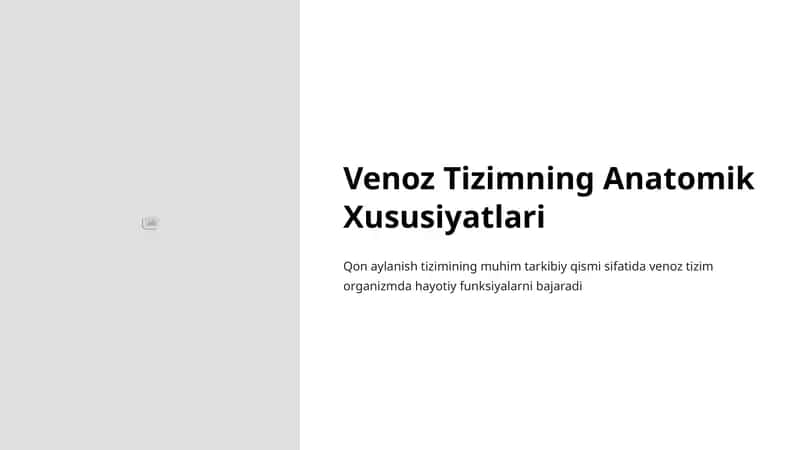 Venoz Tizimning Anatomik Xususiyatlari 1