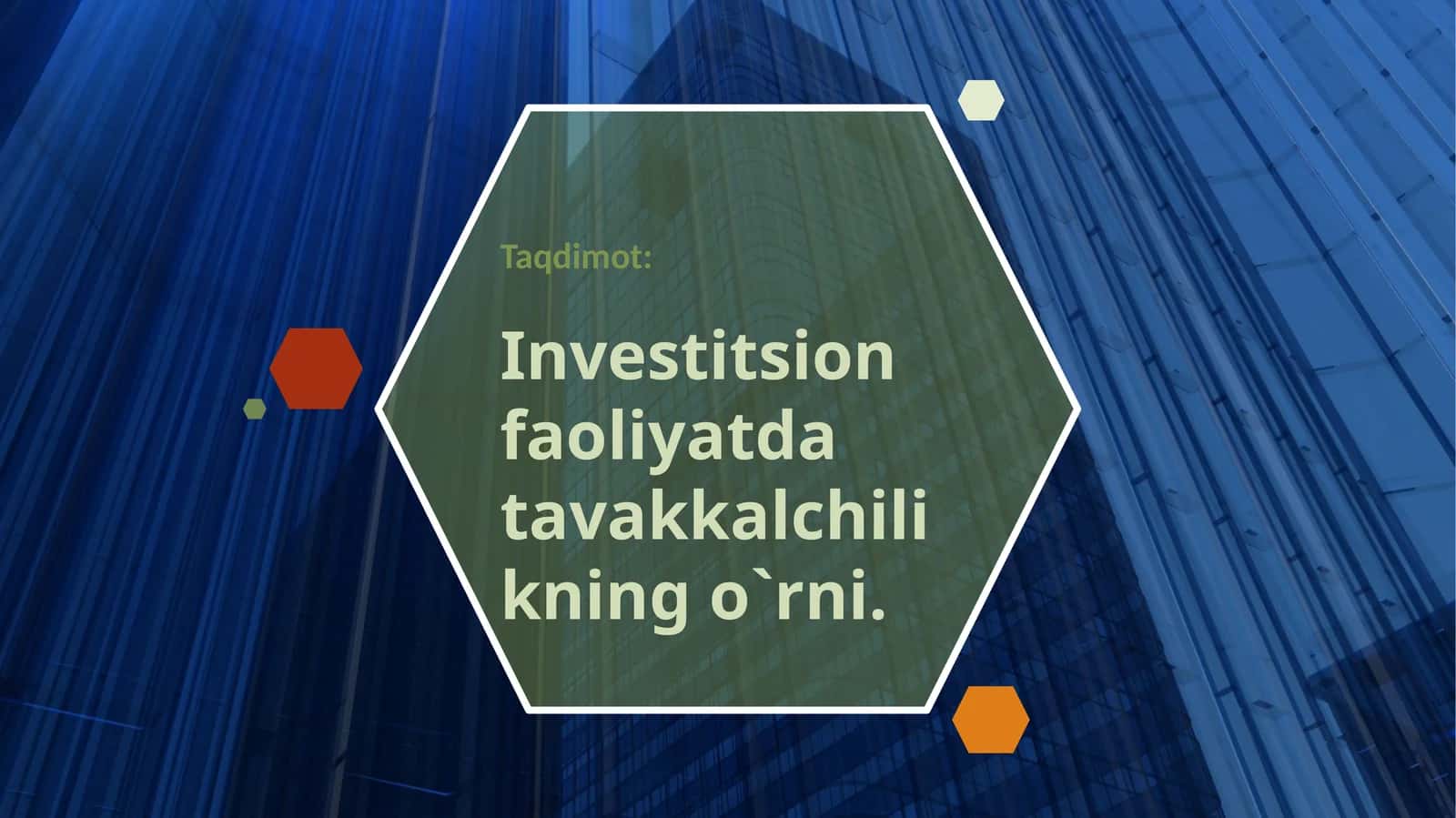 Investitsion faoliyatda tavakkalchilikning o'rni 1