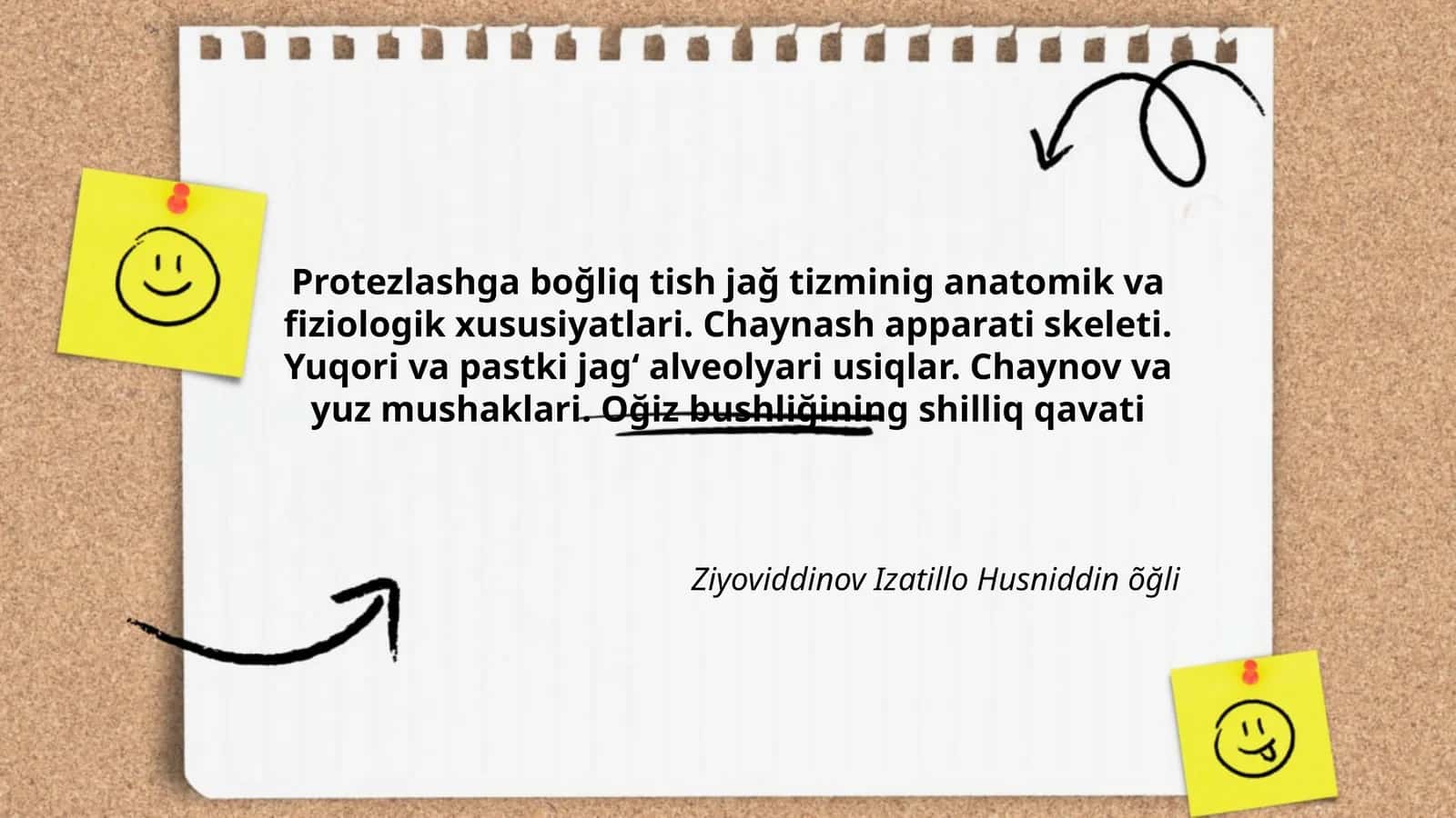 Protezlashga boğliq tish jağ tizminig anatomik va fiziologik xususiyatlari 1