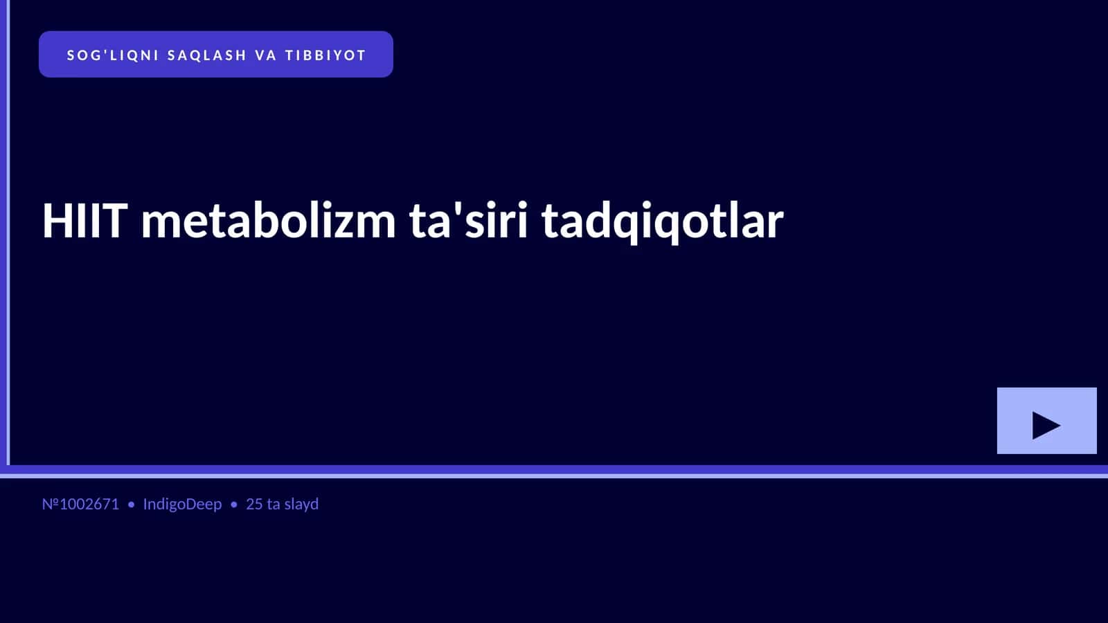 HIIT metabolizm ta'siri tadqiqotlar 1
