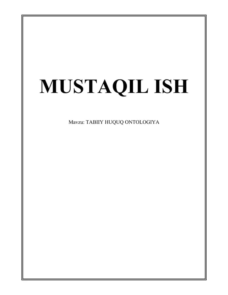TABIIY HUQUQ ONTOLOGIYA 1
