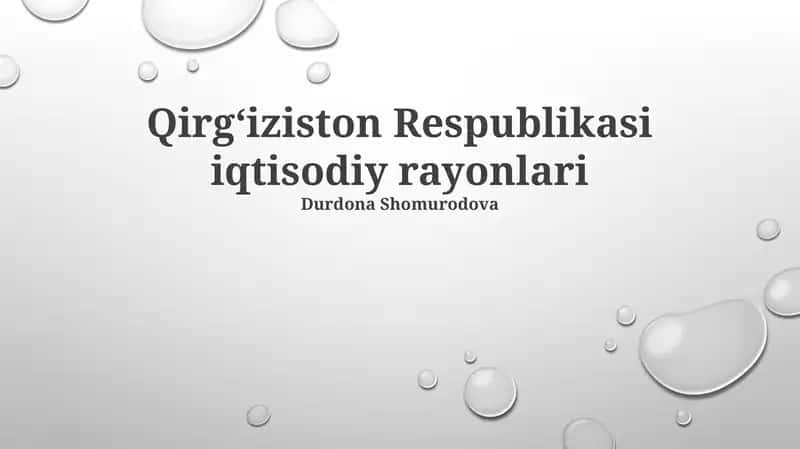 Qirgʻiziston Respublikasi iqtisodiy rayonlari 1
