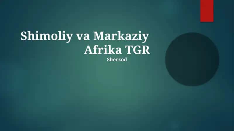 Shimoliy va Markaziy Afrika TGR 1