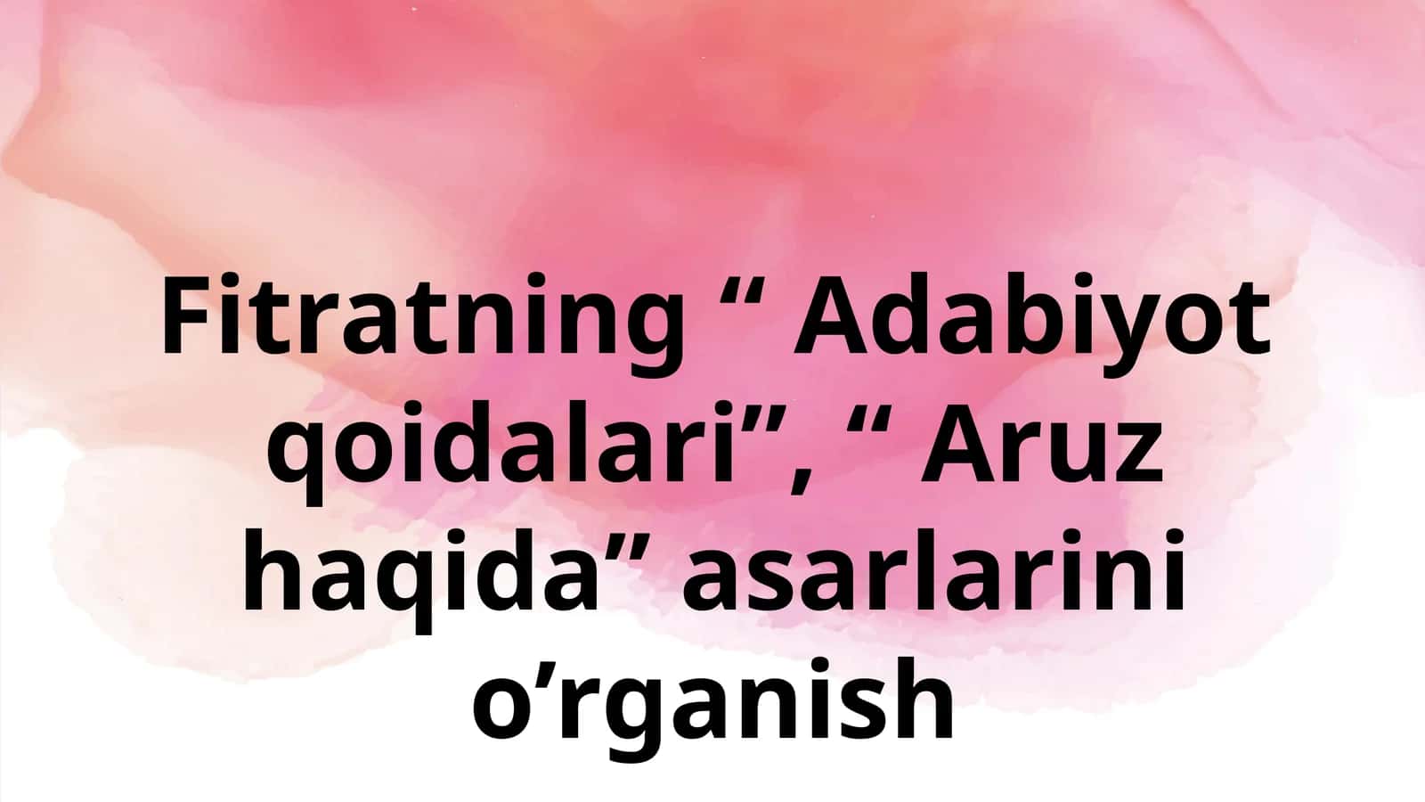 Adabiyot qoidalari va Aruz haqida 1