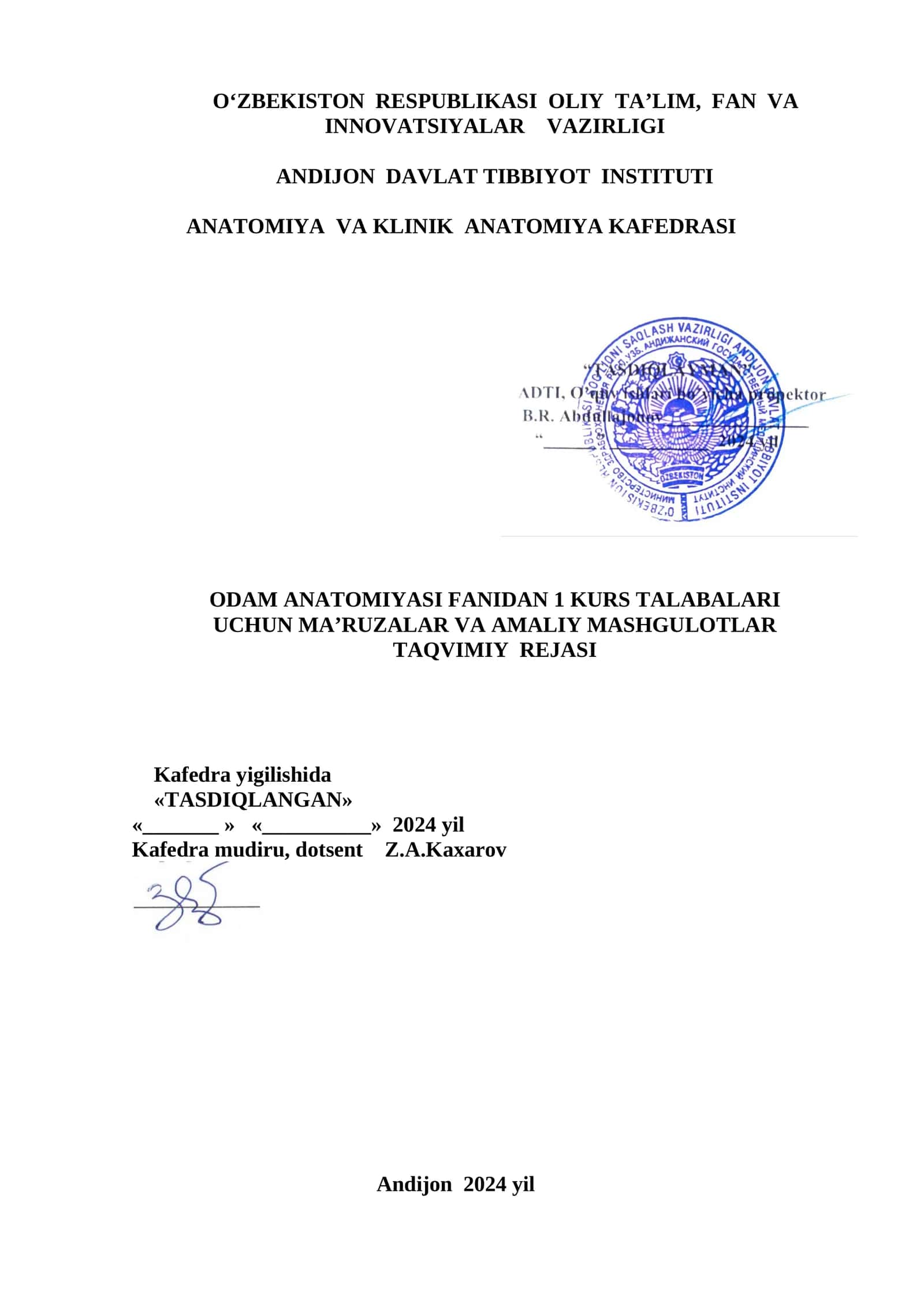 1-mavzu. Odam anatomiyasi faniga kirish 1