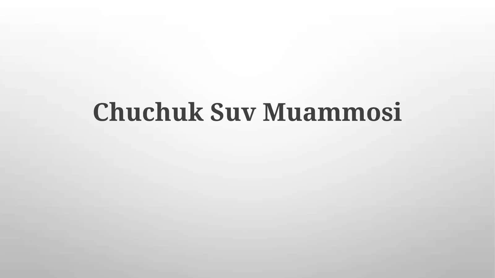 ChuchukSuvMuammosi 1