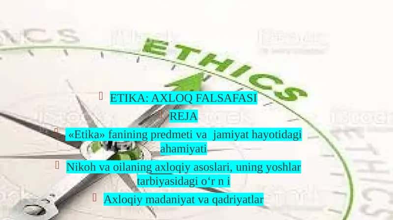 Etika: Axloq falsafasi 1