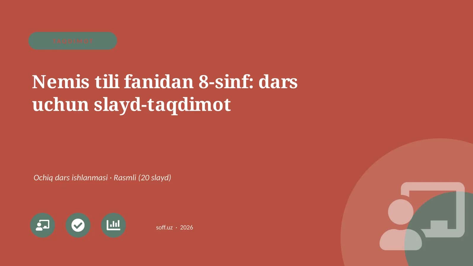 Nemis tili fanidan 8-sinf: dars uchun slayd-taqdimot 1
