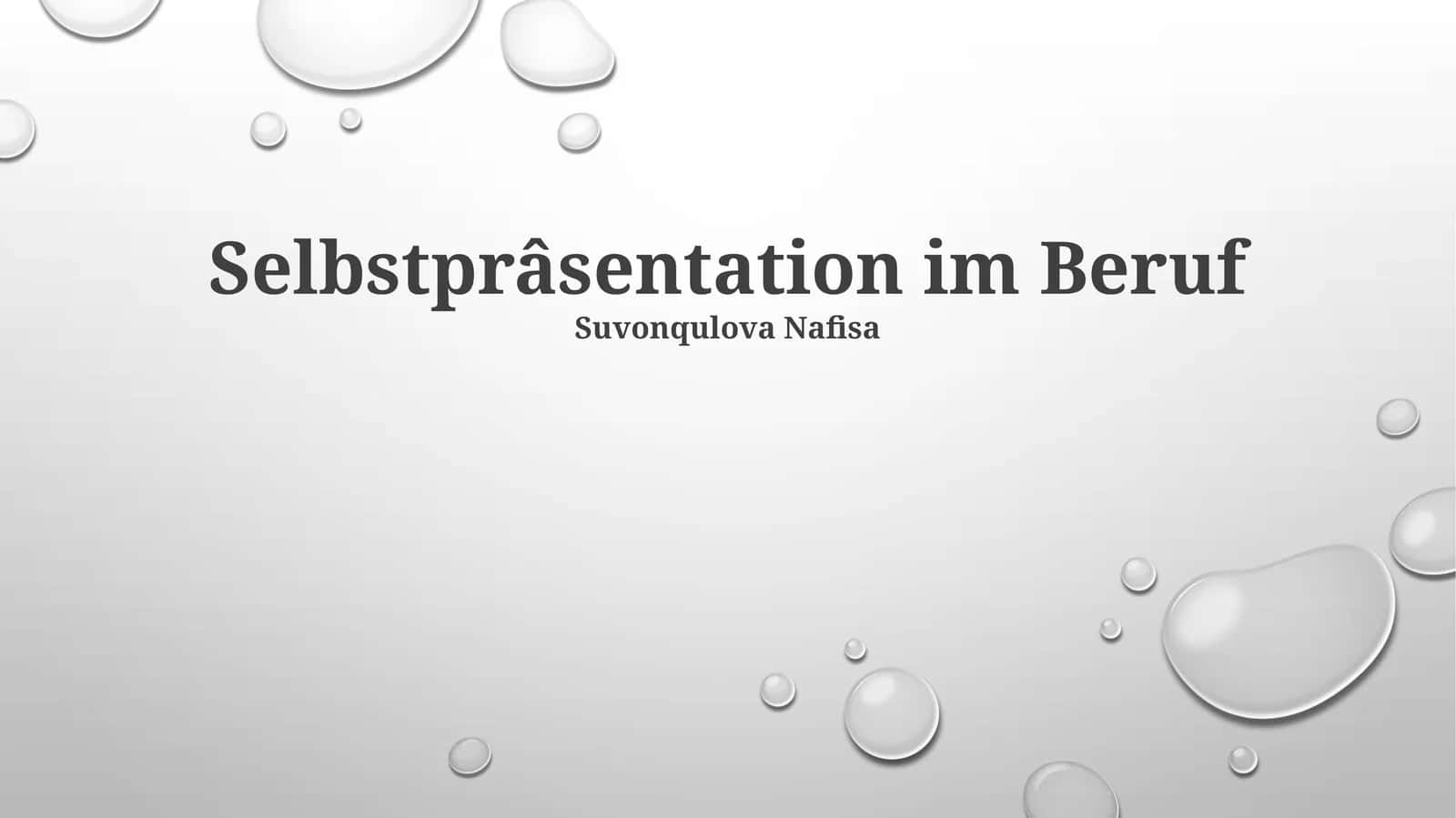 Selbstprâsentation im Beruf 1