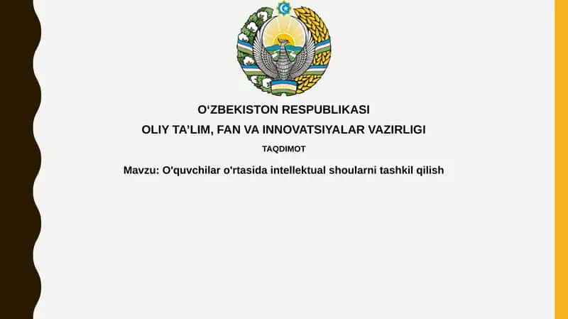 O'quvchilar o'rtasida intellektual shoularini tashkil qilish 1
