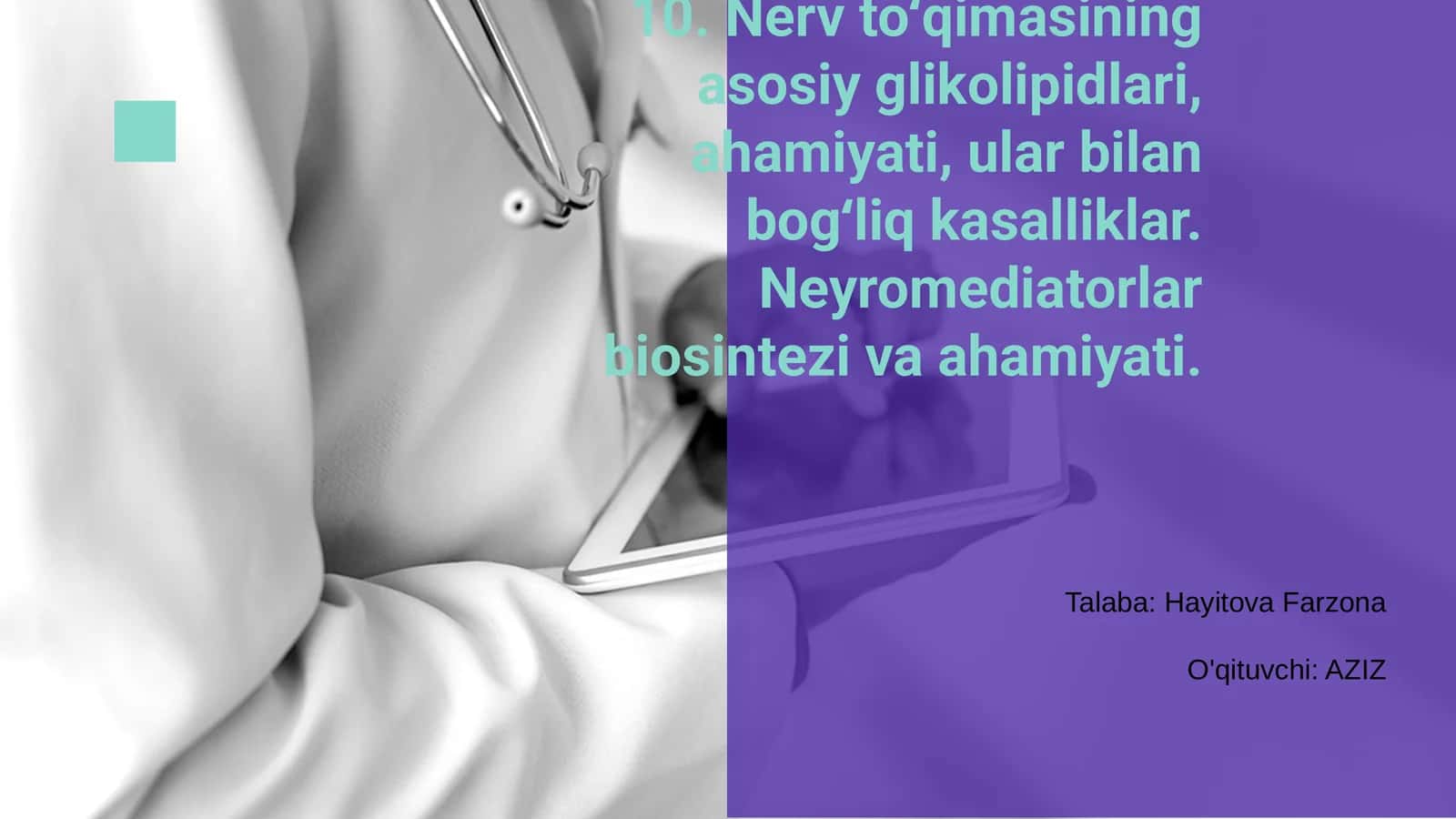 Nerv to‘qimasining asosiy glikolipidlari 1