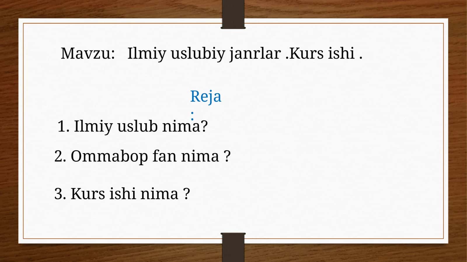 Ilmiy uslubiy janrlar 1