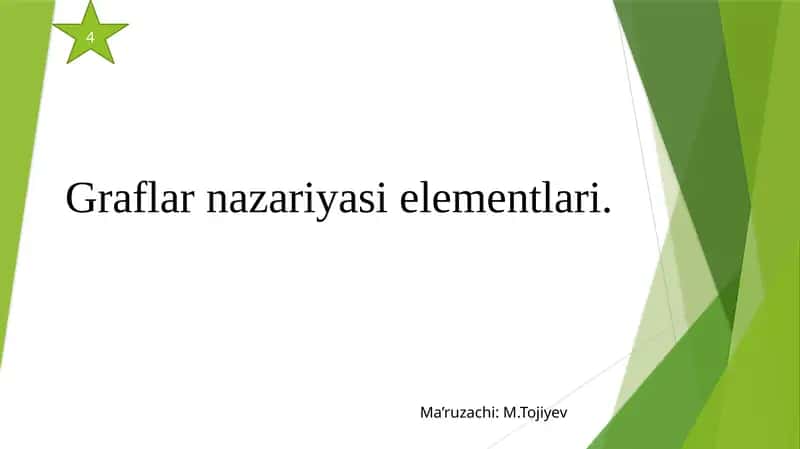 Graflar nazariyasi elementlari 1