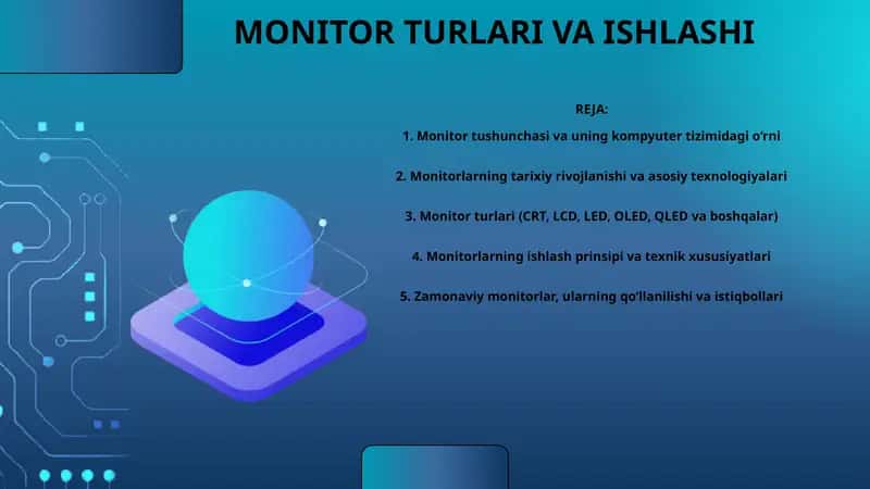 MONITOR TURLARI VA ISHLASHI 1