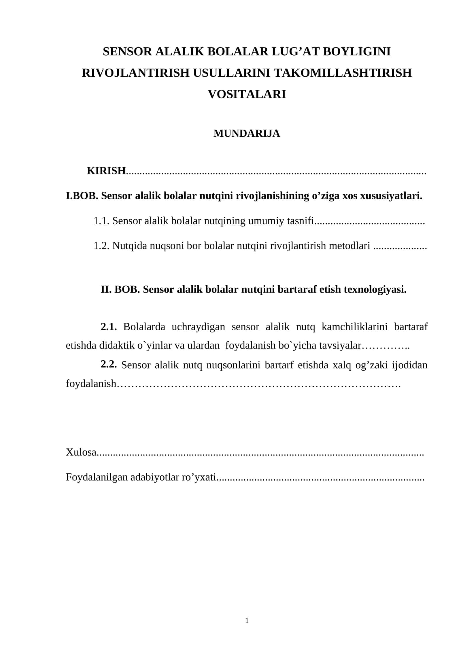 SENSOR ALALIK BOLALAR LUG’AT BOYLIGINI RIVOJLANTIRISH USULLARINI TAKOMILLASHTIRISH VOSITALARI 1