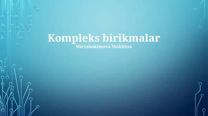 Kompleks birikmalar 1