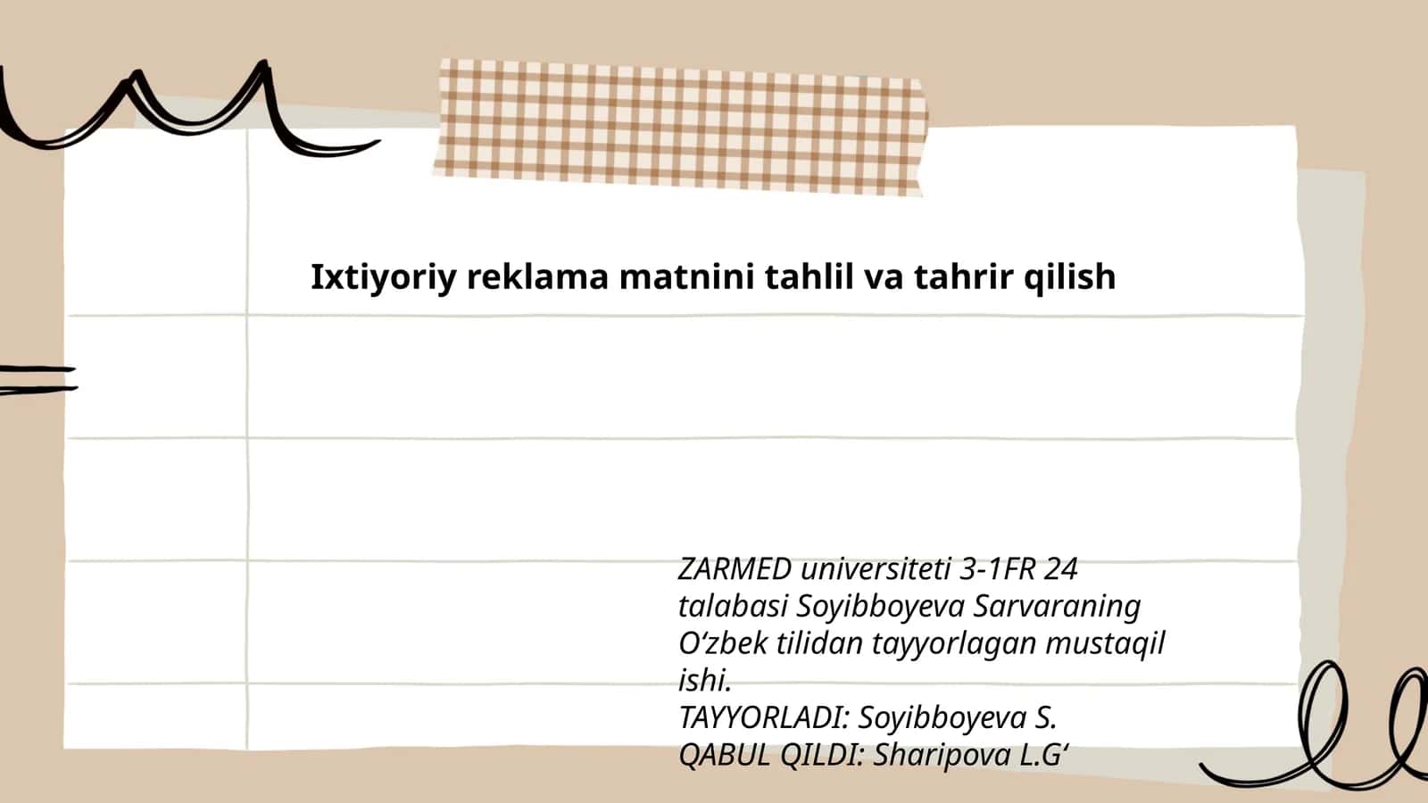 Ixtiyoriy reklama matnini tahlil va tahrir qilish 1
