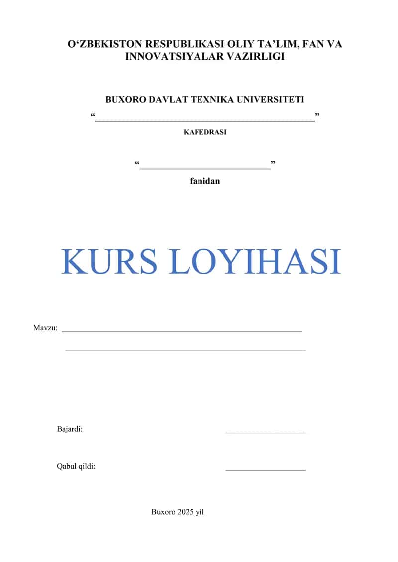 Kurs ishi shablon 1