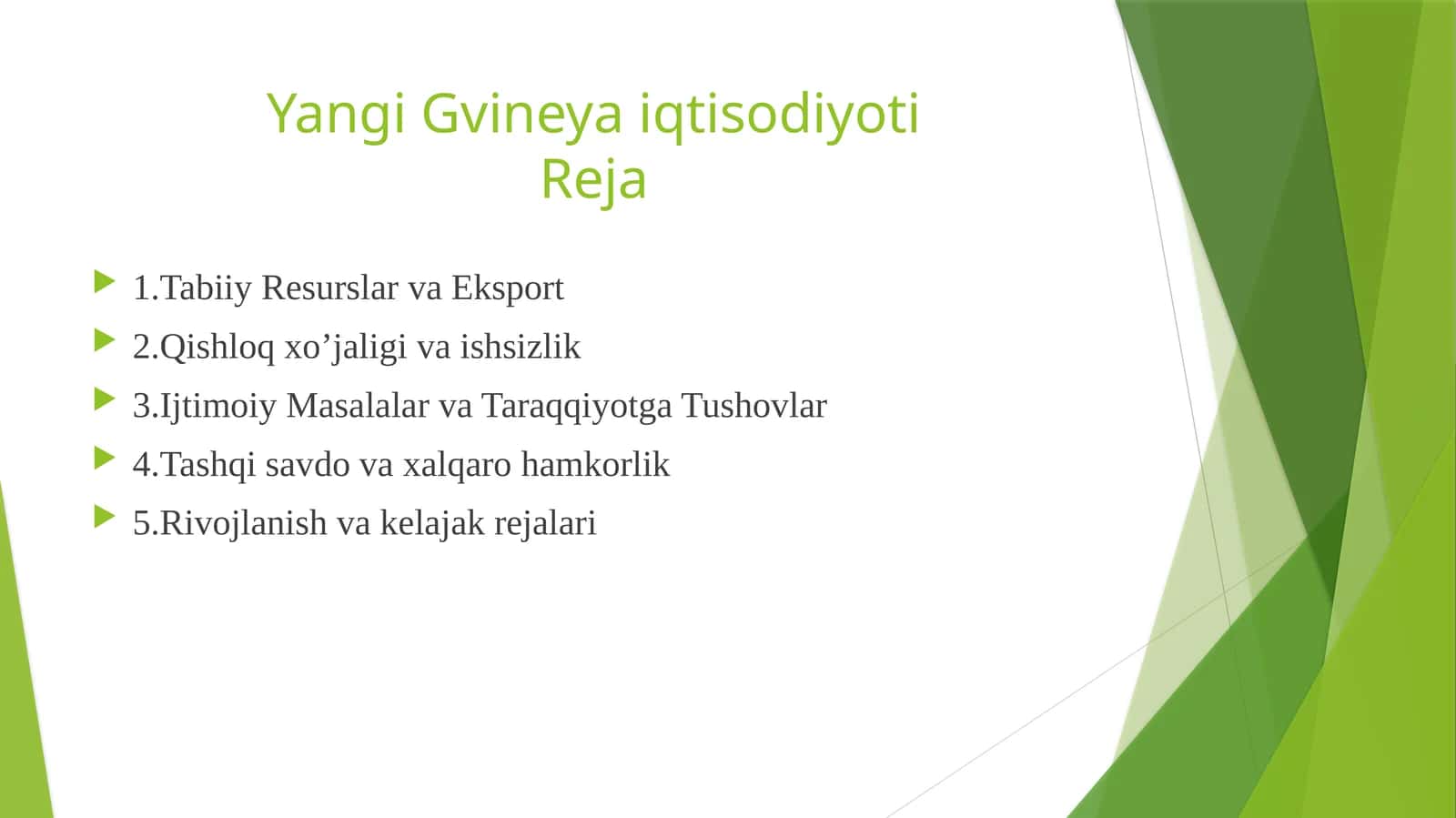 Yangi Gvineya iqtisodiyoti 1