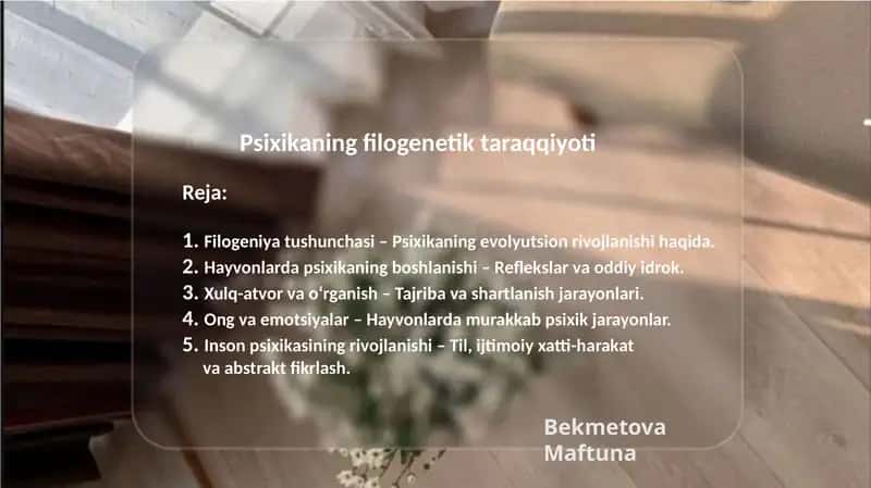 Psixikaning filogenetik taraqqiyoti 1