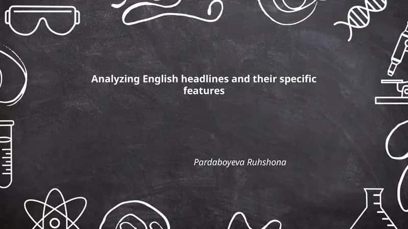 Analyzing English headlines and their specific features 1