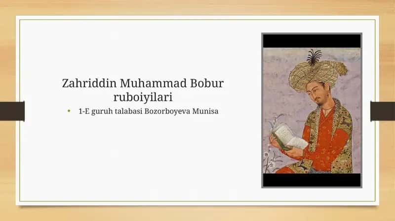 Zahriddin Muhammad Bobur ruboiyilari 1