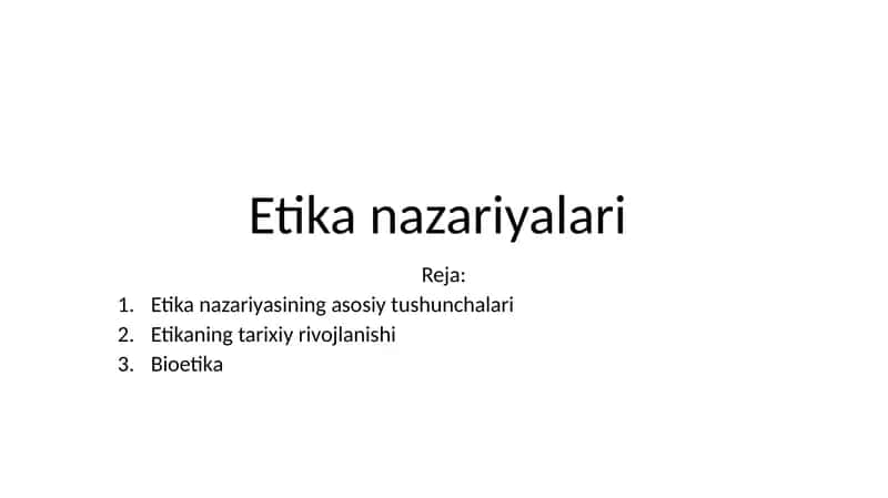 Etika nazariyalari 1