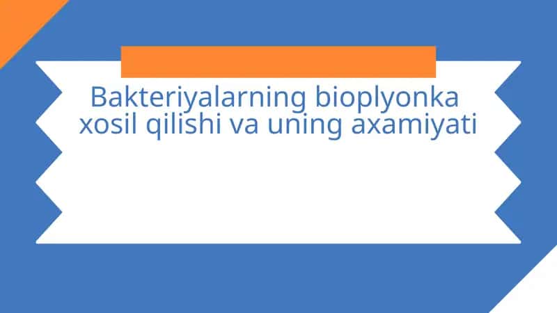 Bakteriyalarning bioplyonka  xosil qilishi va uning axamiyati 1