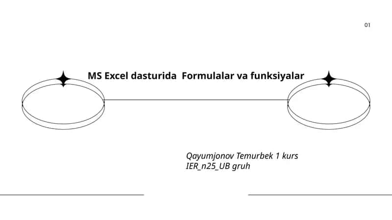 MS Excel dasturida Formulalar va funksiyalar 1