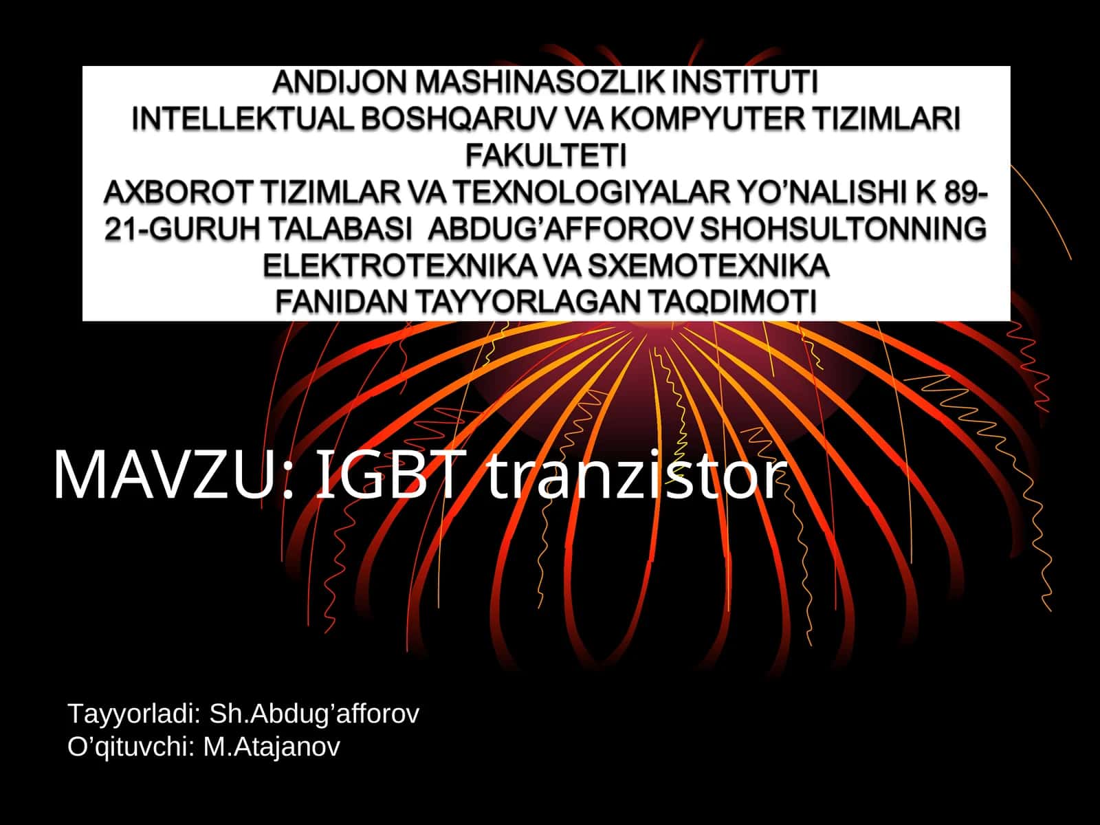 IGBT tranzistor 1