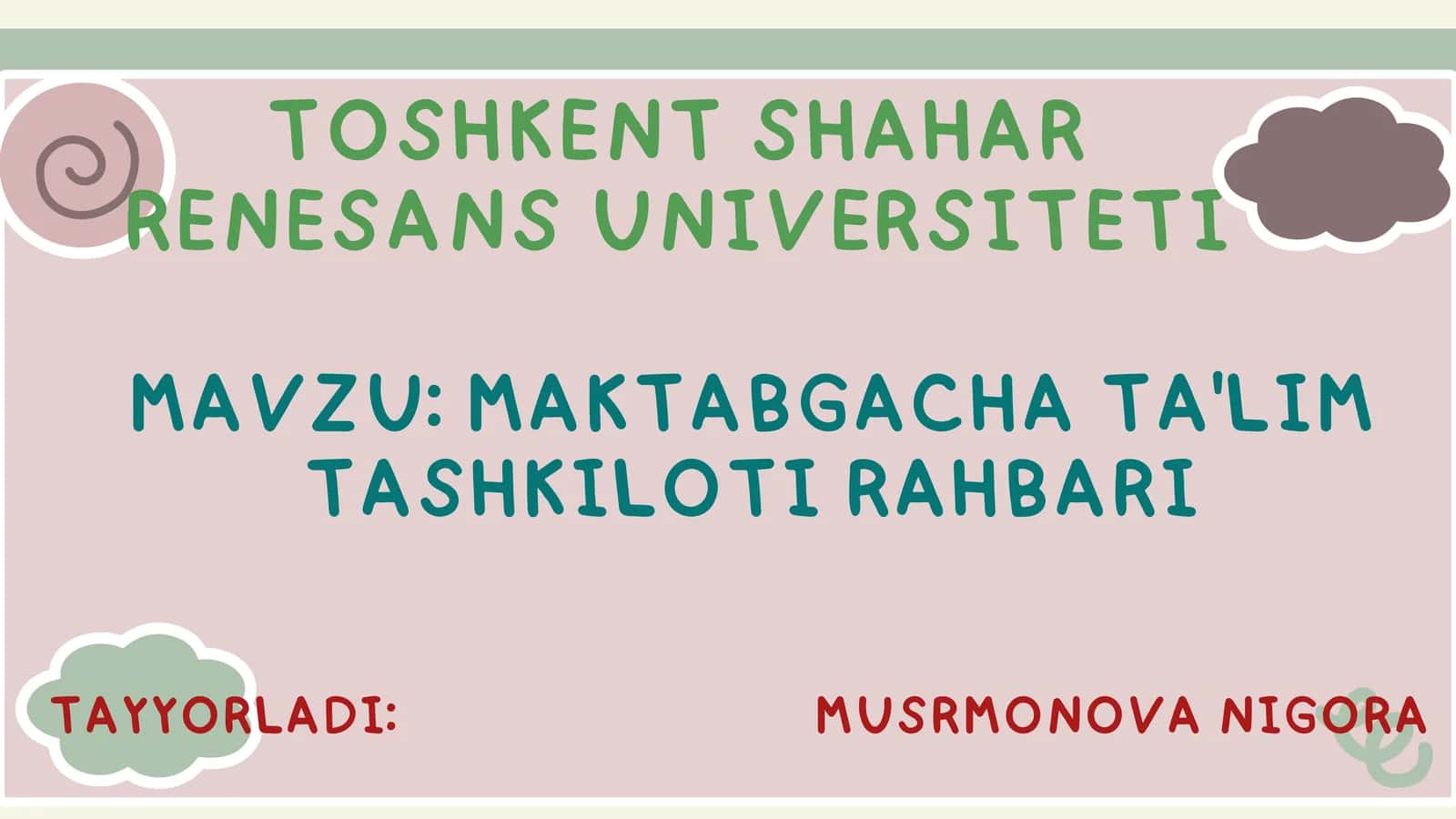 MAKTABGACHA TA'LIM TASHKILOTI RAHBARI 1
