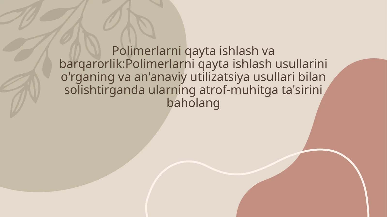 Polimerlarni qayta ishlash va barqarorlik 1
