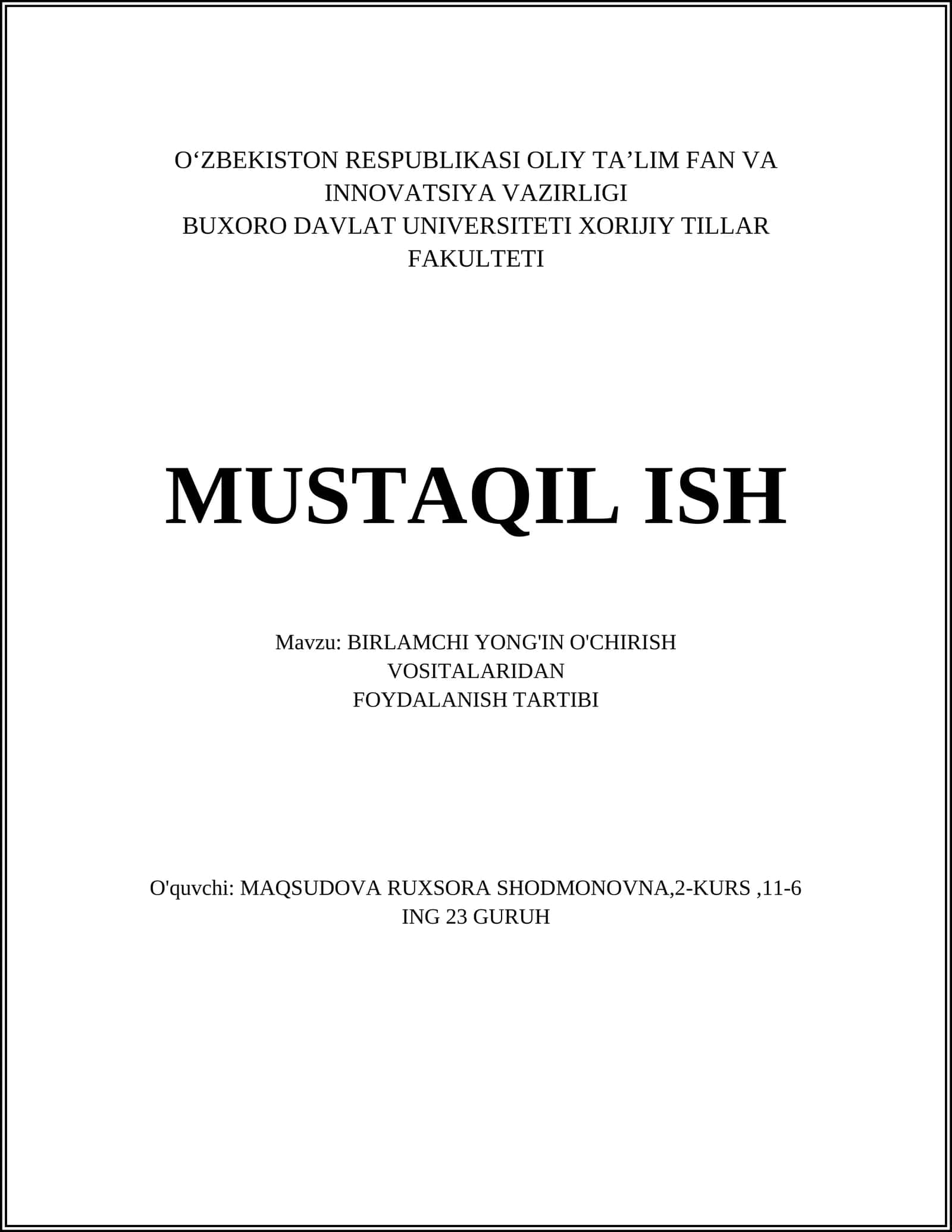 BIRLAMCHI YONG'IN O'CHIRISH VOSITALARIDAN 1