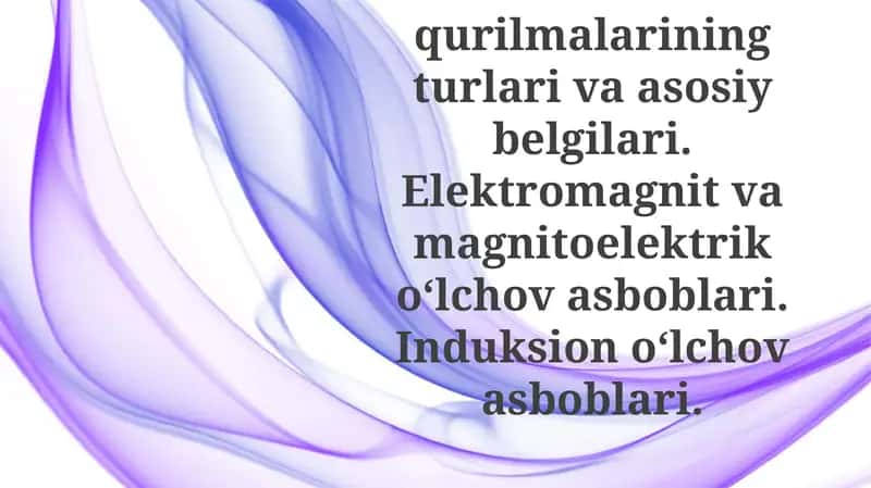 Elektr O'lchov Asboblari Turlari 1