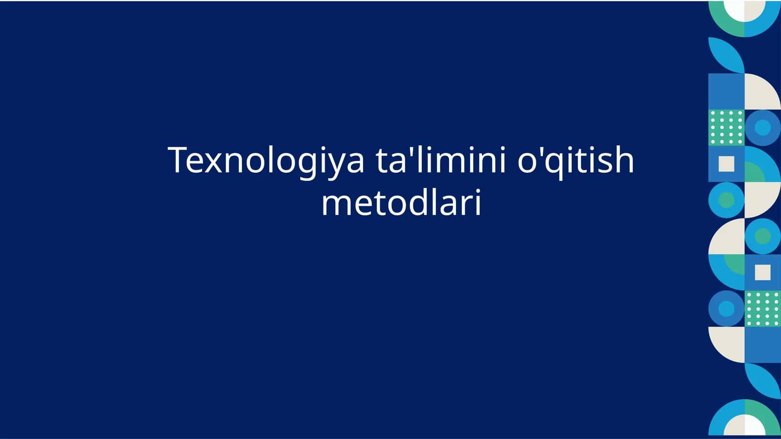 An'anaviy o'qitish metodlari 1