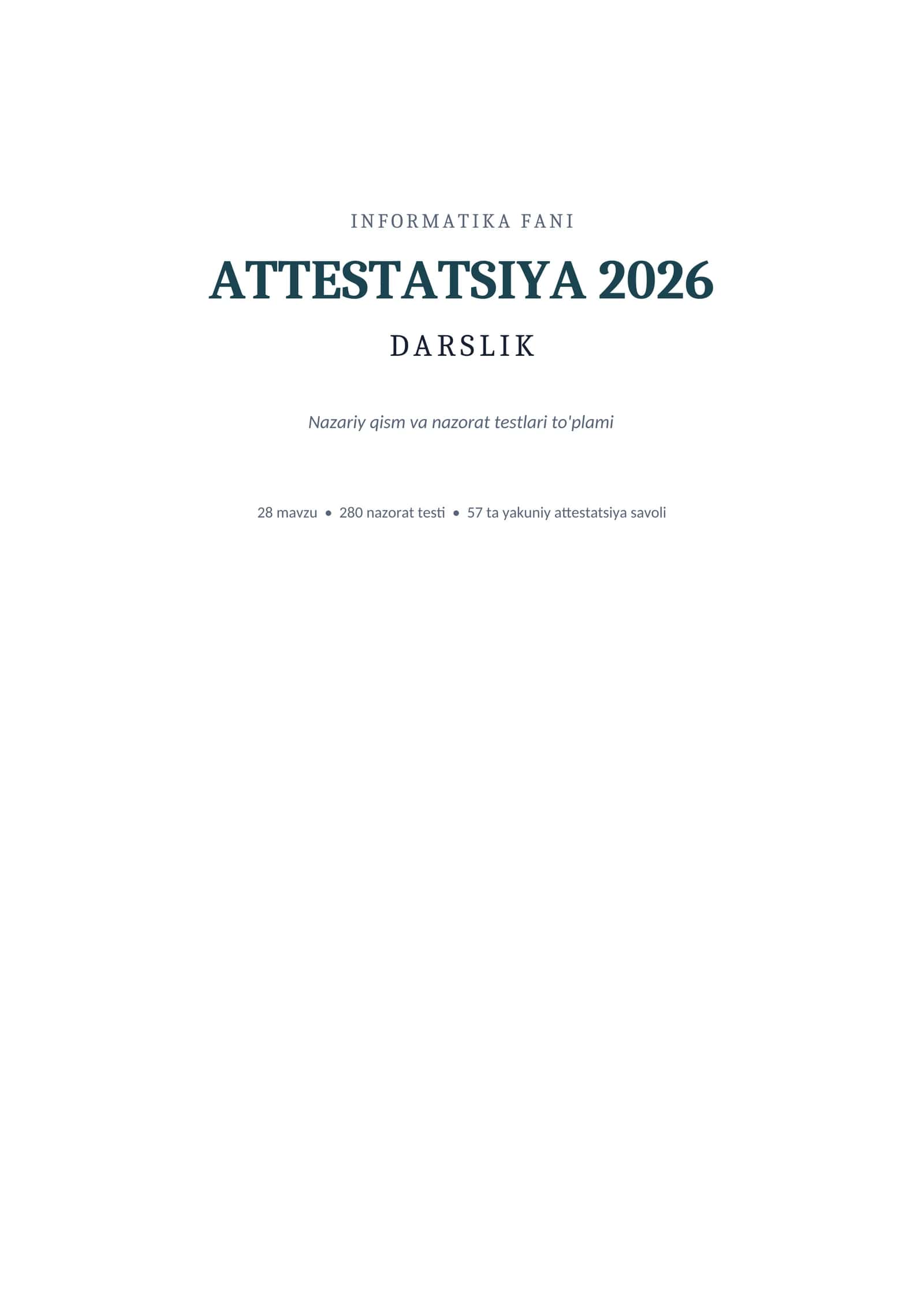 Attestatsiya 2026 kitobi 1