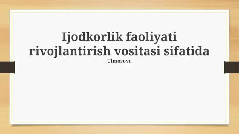 Innovatsion Faoliyatning Mohiyati va Ahamiyati 1