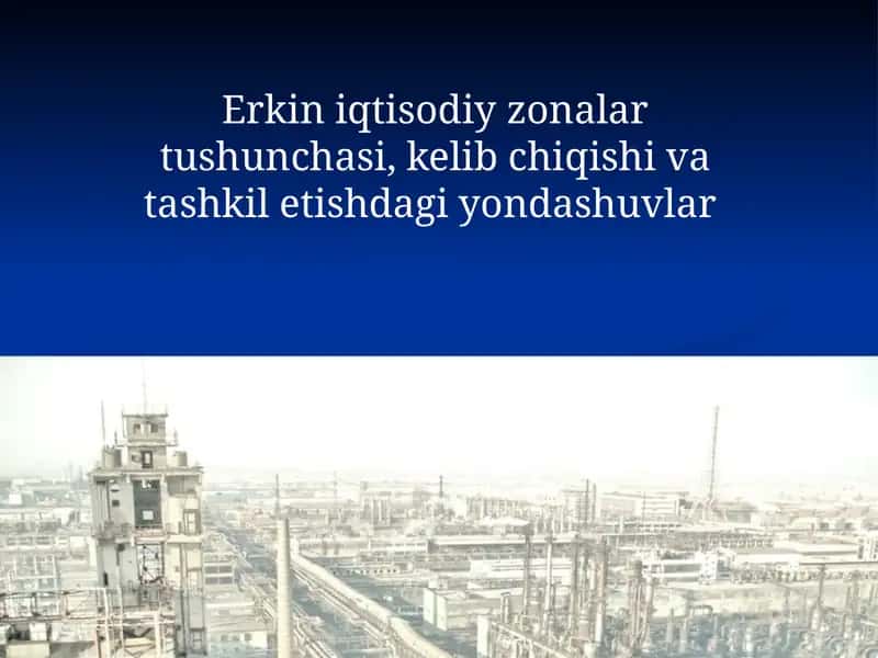 Erkin iqtisodiy zonalar tushunchasi 1