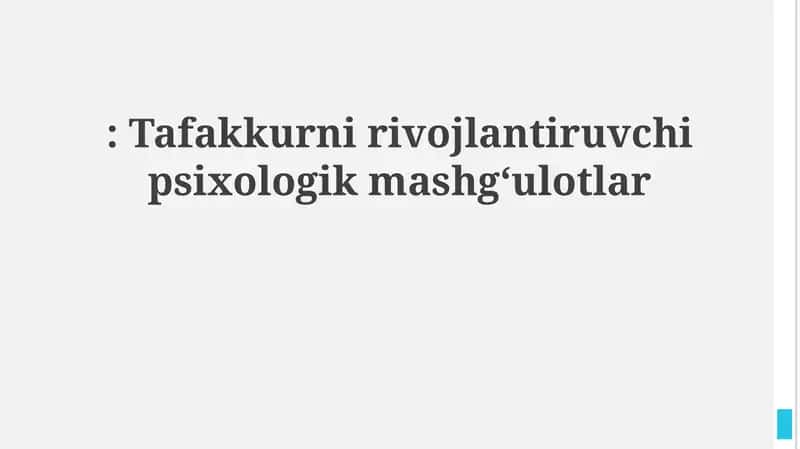 Fikrni rivojlantiruvchi psixologik mashqlar 1