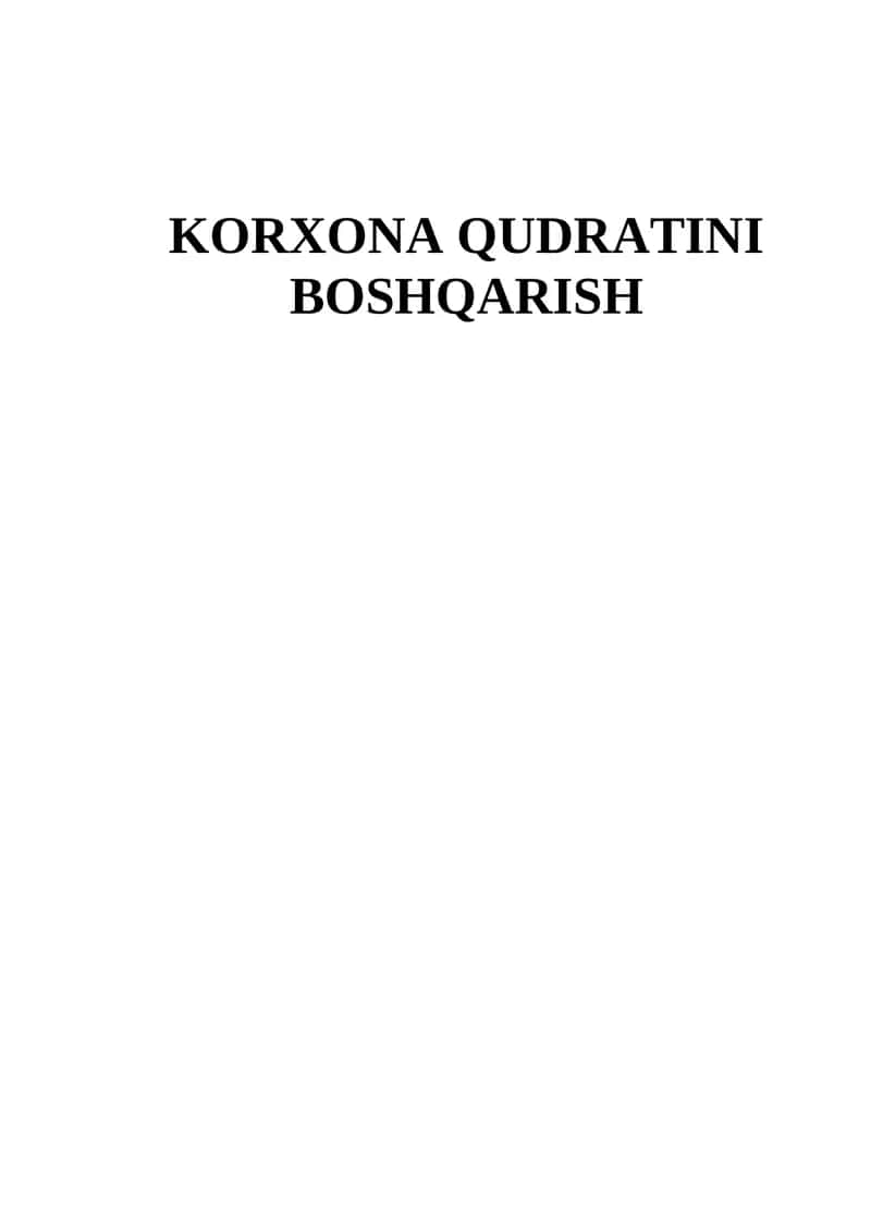 Korxona Qudratini Boshqarish 1