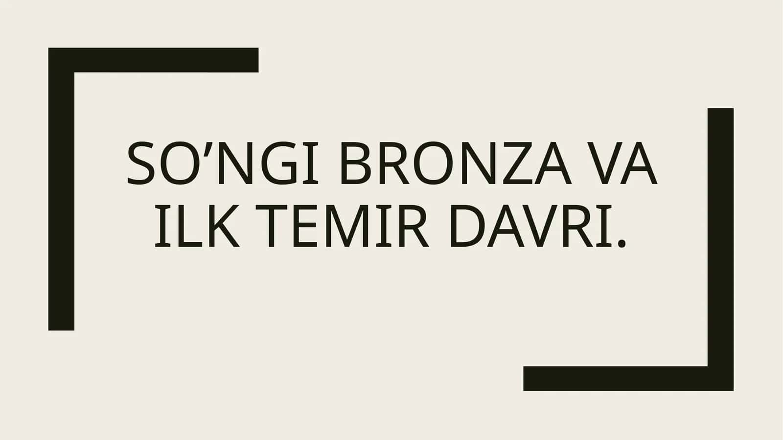 So’ngi bronza va ilk temir davri 1