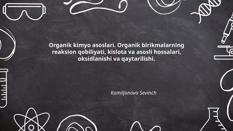 Organik kimyo asoslari 1