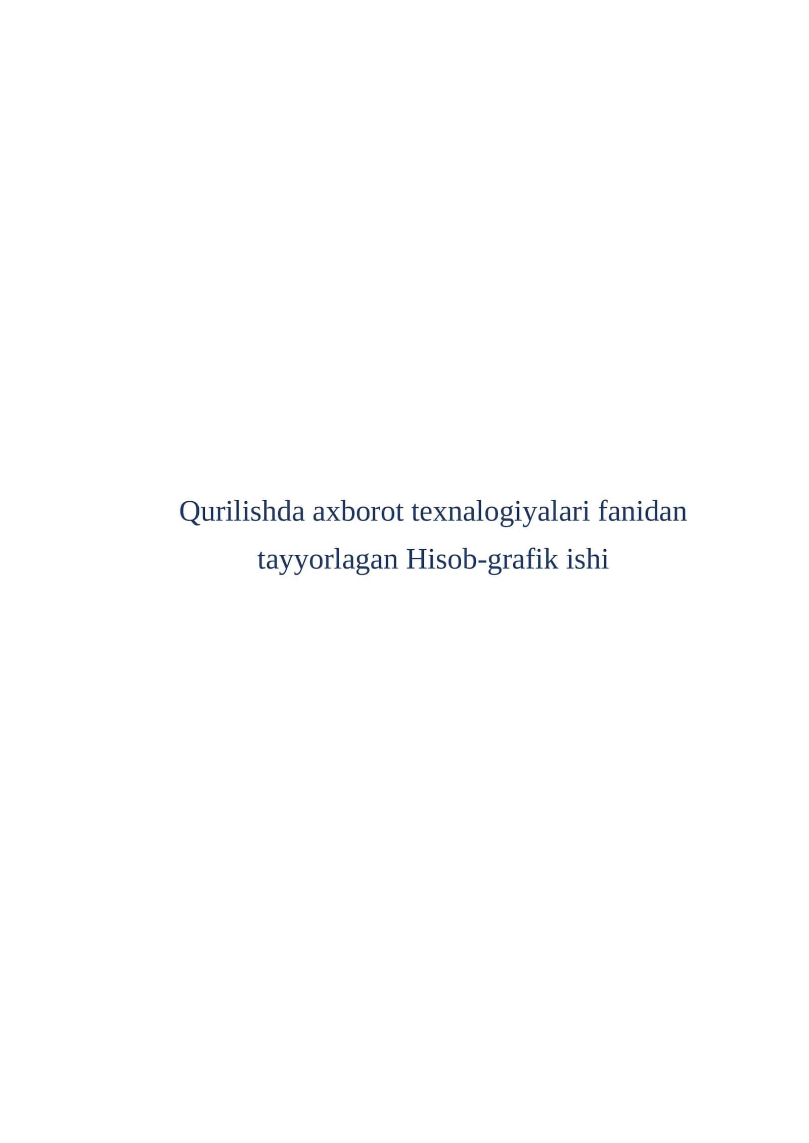 Hisob-grafik ishi 1