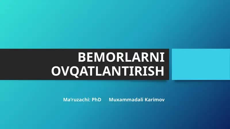 BEMORLARNI OVQATLANTIRISH 1