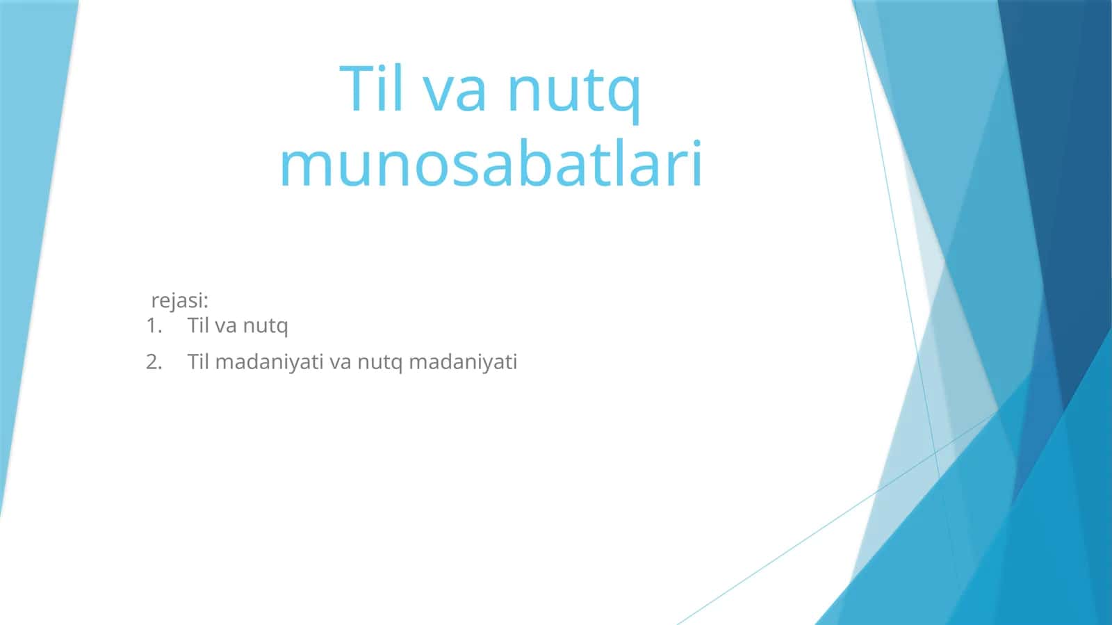 Til va nutq munosabatlari 1